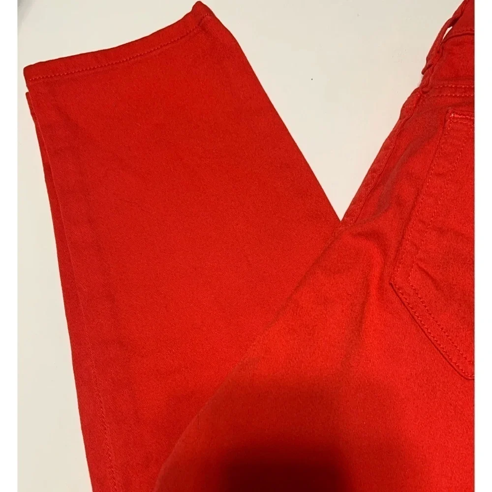 Michael Kors Izzy True Red Ruby Cropped Skinny Jeans Size 6 High Rise